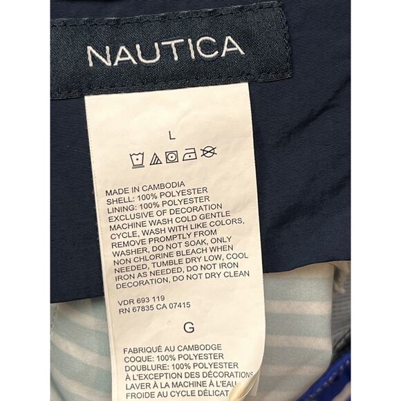 Nautica Swim Suit Trunks Mens Large Shorts Striped Colorful Pockets Beach Pool - Picture 6 of 7